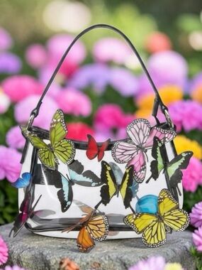 Dolls Kill kaleidoscope vision butterfly clear, shoulder bag NWT
